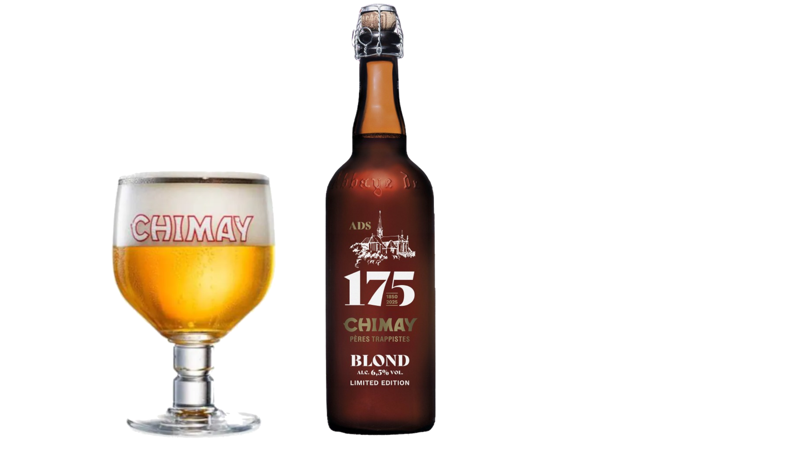 Chimay 175 bier fles en glas
