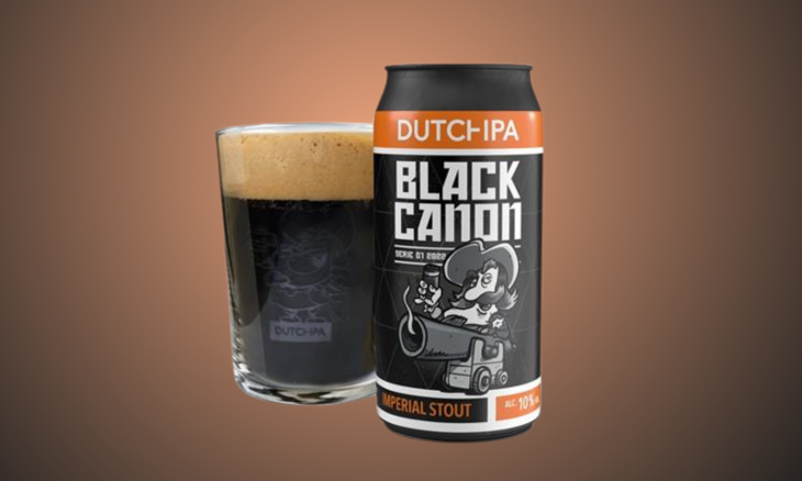Dutch IPA Black Canon blikje en glas
