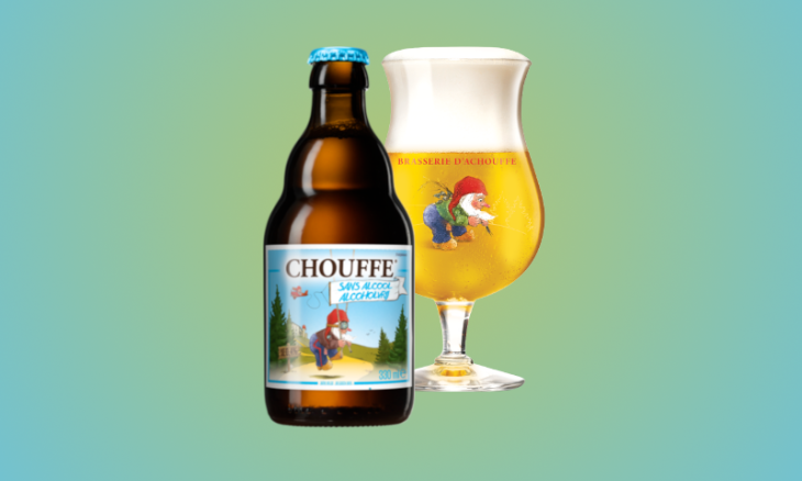 Chouffe alcoholvrij glas en flesje