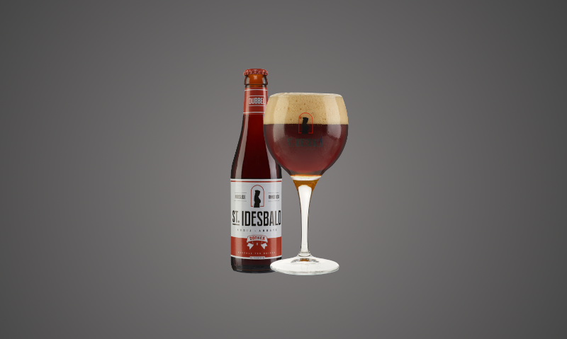 St-Idesbald-Dubbel-fles-en-glas