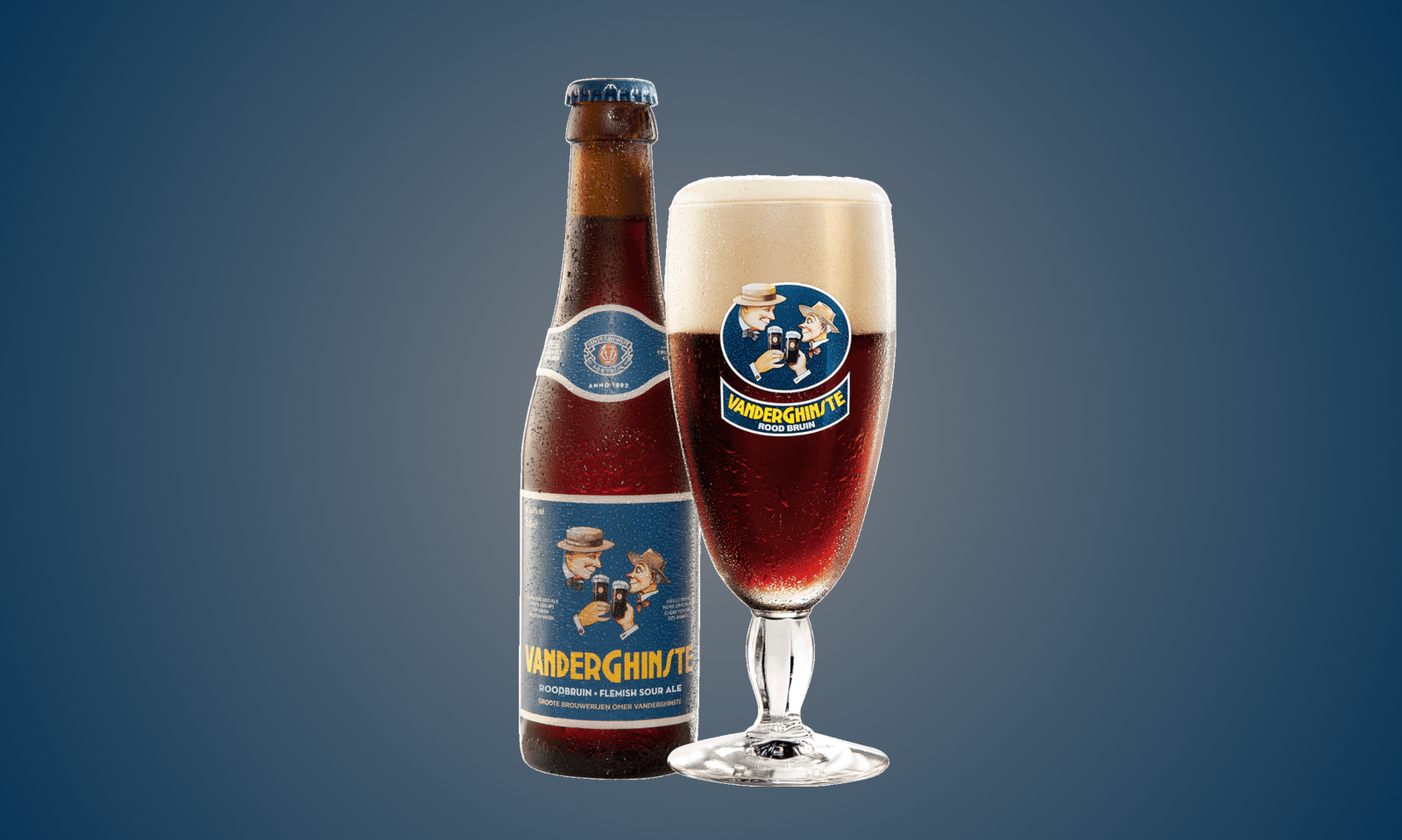 VanderGhinste Roodbruin flesje en glas