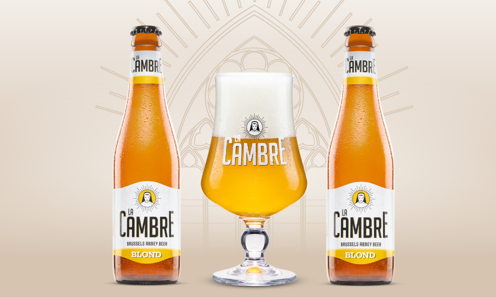 La Cambre Blond bierflesjes en glas