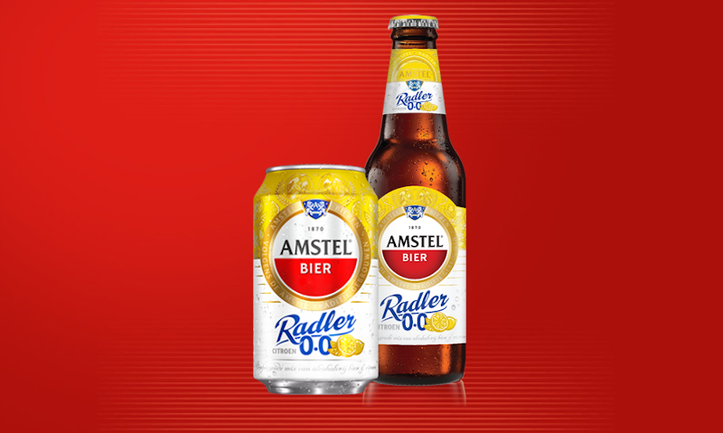 Amstel Radler 0.0 flesje en blikje
