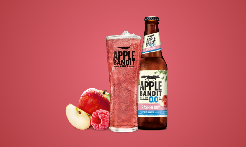 Apple Bandit Raspberry 00 flesje en glas