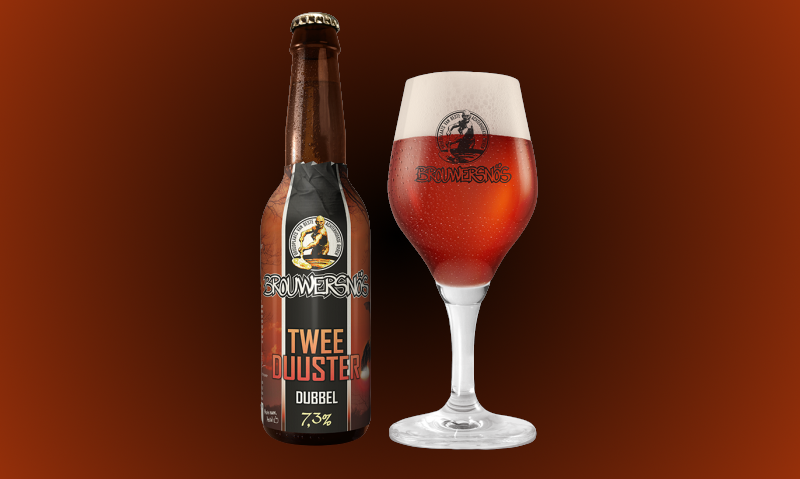 Brouwersnos Tweeduuster Dubbel Fles en glas