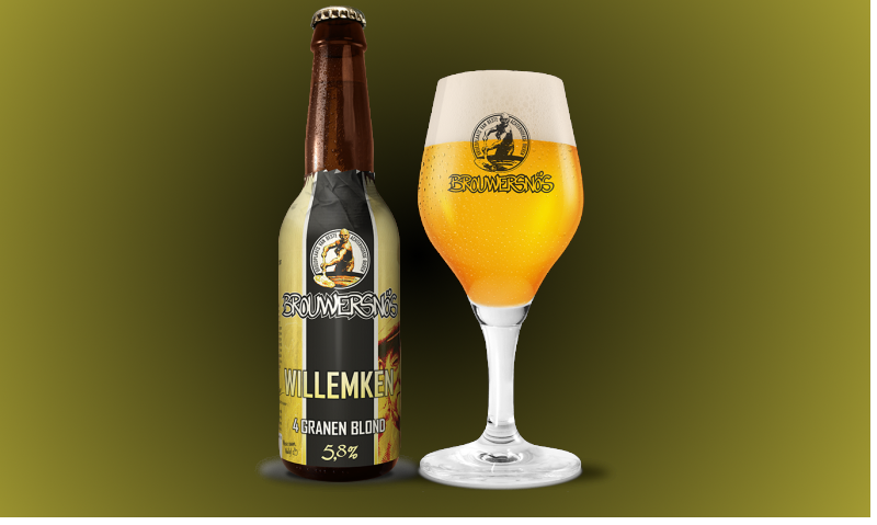 Brouwersnos Willemken Flesje en glas