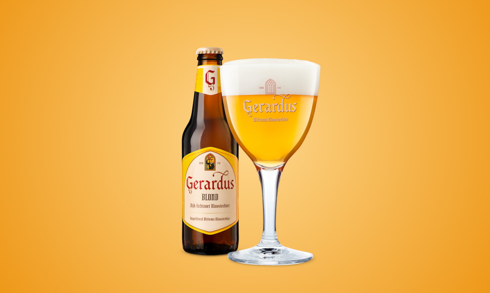 Gerardus Blond flesje en glas