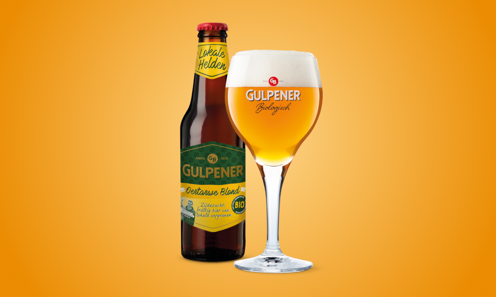 Gulpener Oertarwe Blond flesje en glas