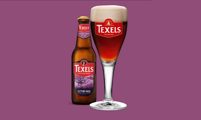 Texels Jutters Bock flesje en glas