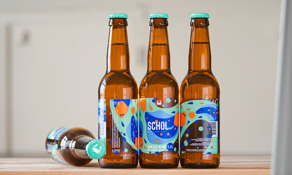 Schol bieren op tafel