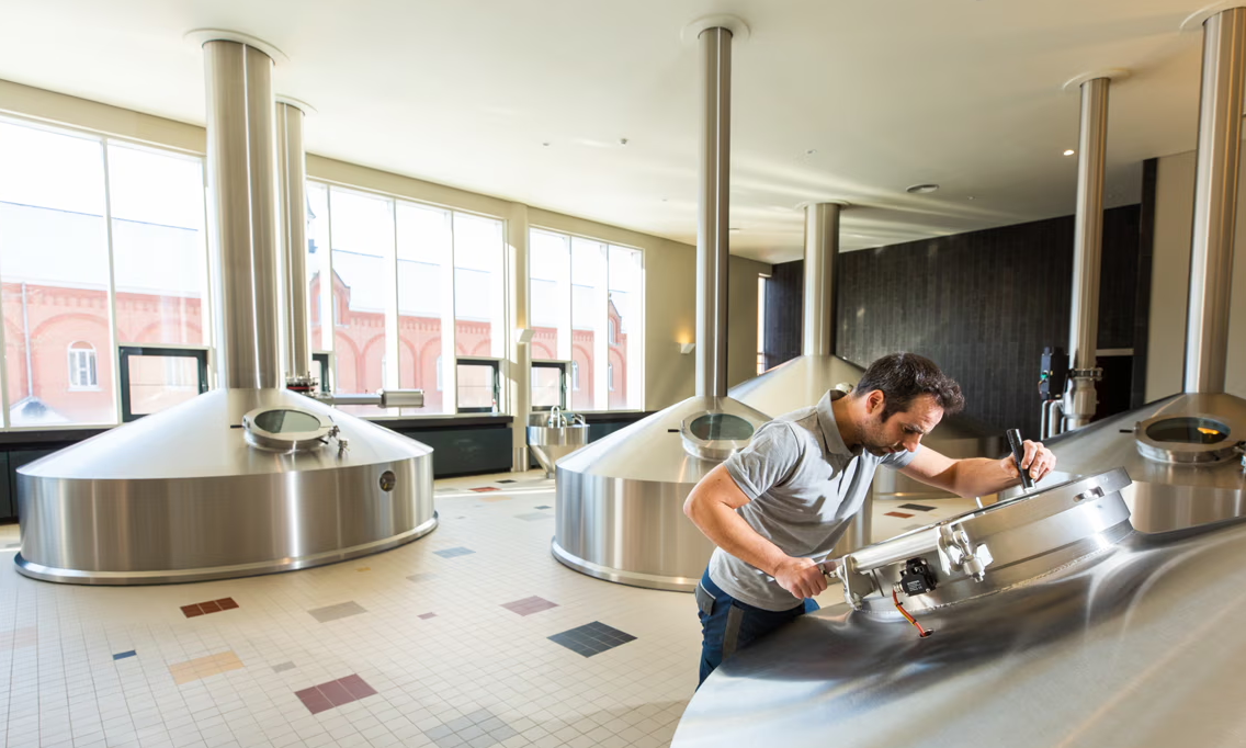 Binnen in de brouwerij van Westmalle Trappist