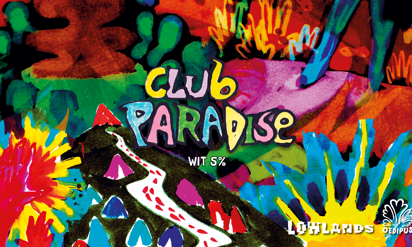 Club Paradise bier voor lowlands label