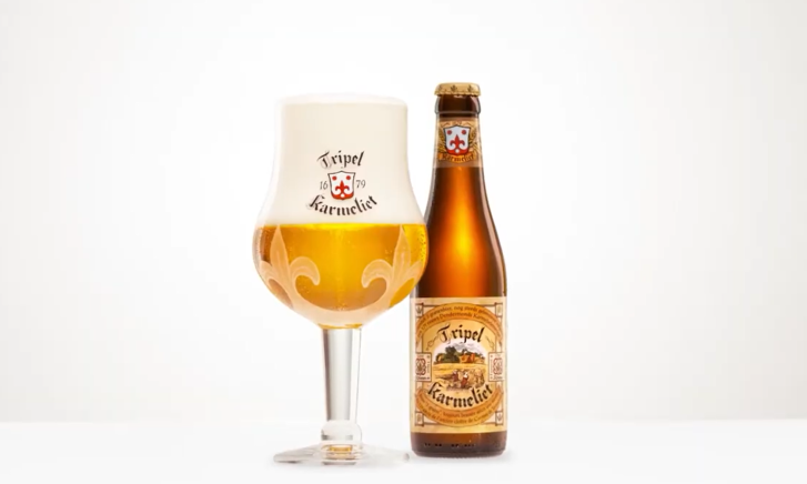 Tripel karmeliet flesje en glas