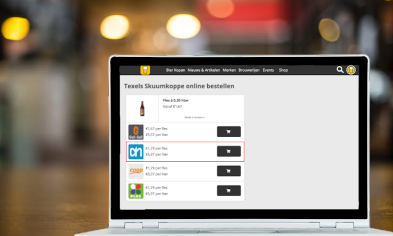 Voorbeeld van affiliate marketing mogelijkheid bij biernet