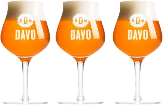 Drie DAVO bierglazen
