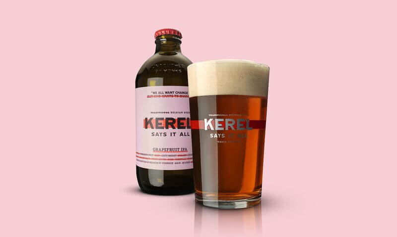 KEREL Grapefruit IPA met bierglas ervoor