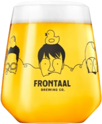 Frontaal Tumbler bierglas zwarte bedrukking