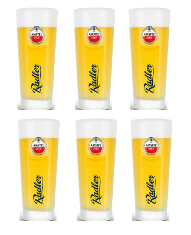 6 Amstel Radler bierglazen 