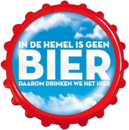 Magneet flesopener - In de hemel is geen bier daarom drinken we het hier