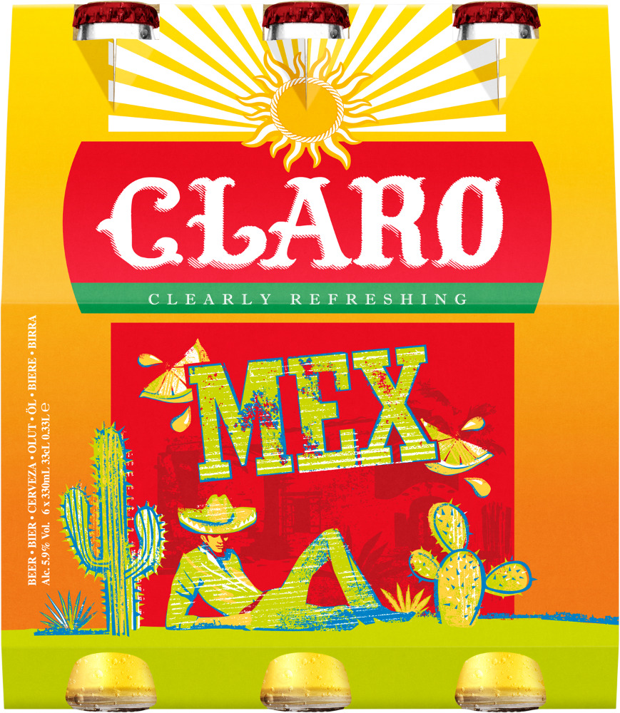 Claro Mex sixpack met flesjes van 33cl