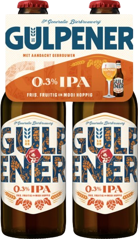 Gulpener IPA 0,3% 4-pack met flesjes van 30cl
