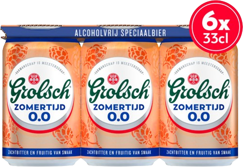 Grolsch Zomertijd 0.0% sixpack met blikjes van 33cl