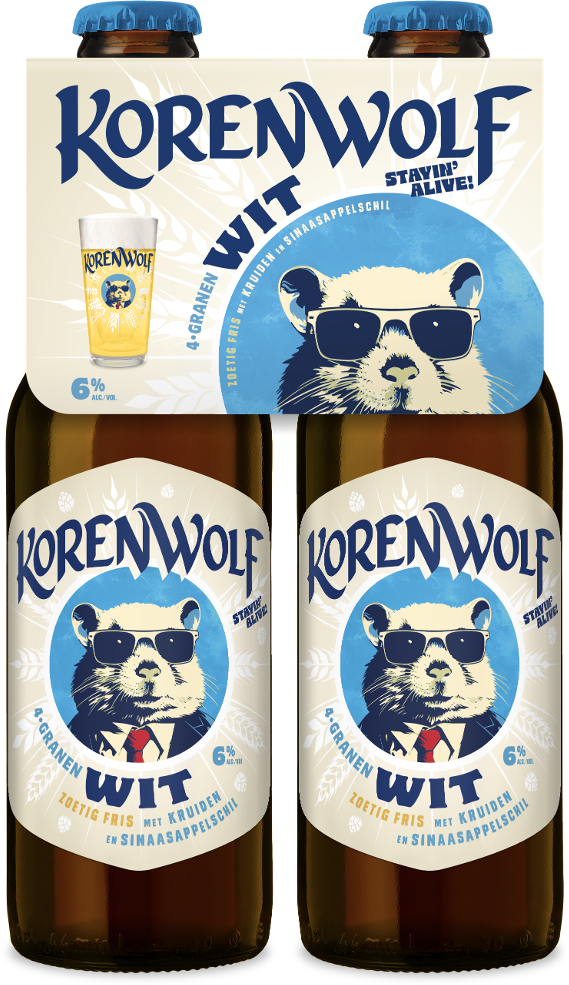 Korenwolf Wit 4pack met flesjes van 30cl