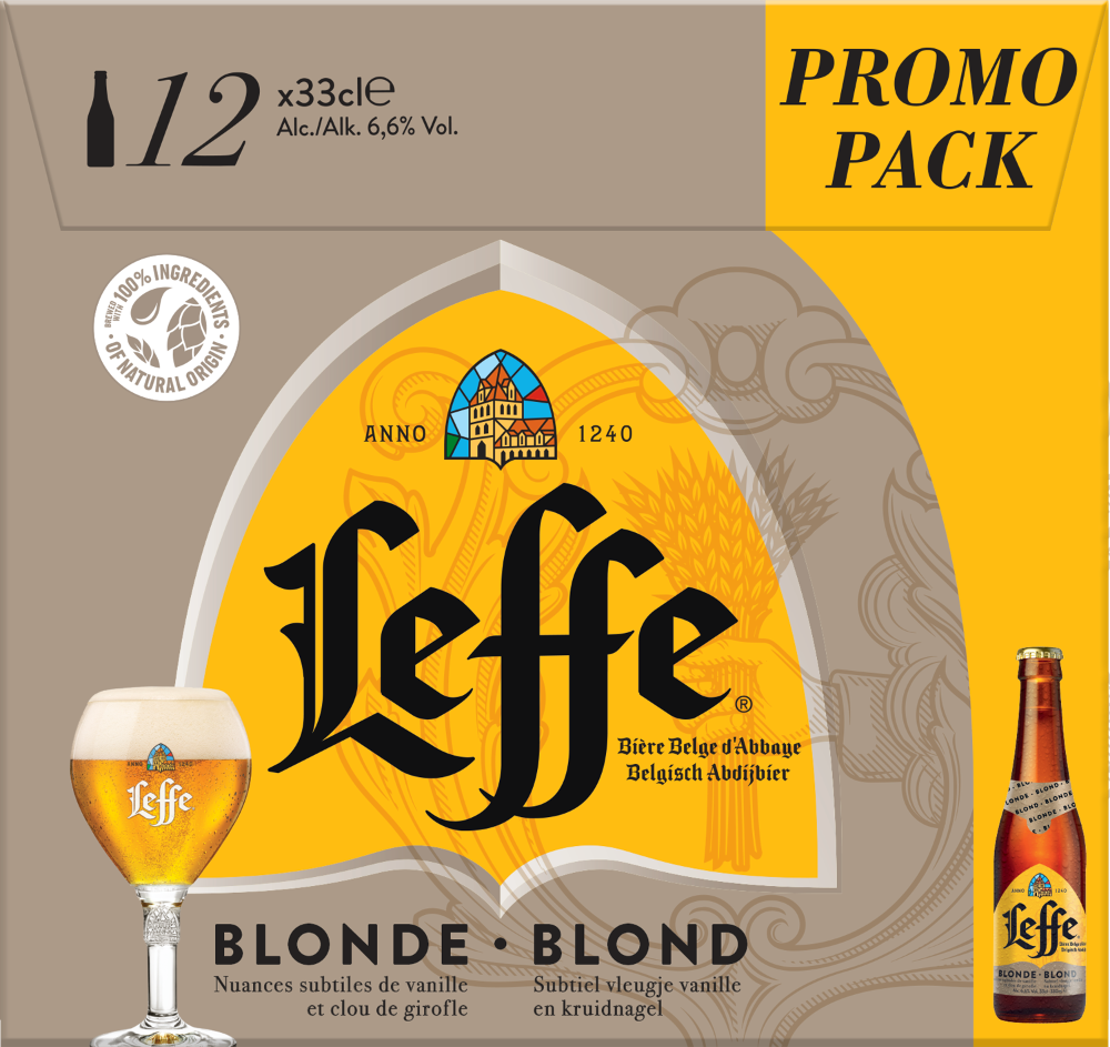 Leffe Blond doos met 12 flesjes van 33cl