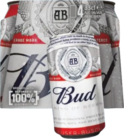 Bud 4pack met blikjes van 33cl