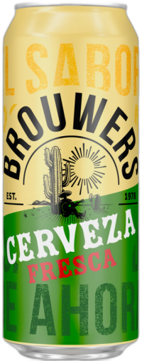 Brouwers Cerveza fresca halve liter blik