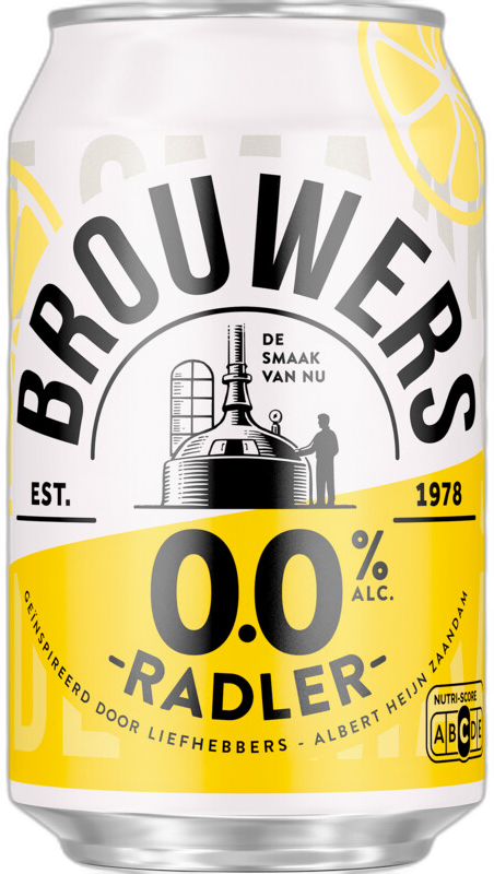 Brouwers Radler 0.0% blikje van 33cl