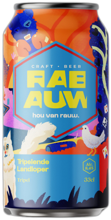 Rabauw Tripelende Landloper blikje van 33cl