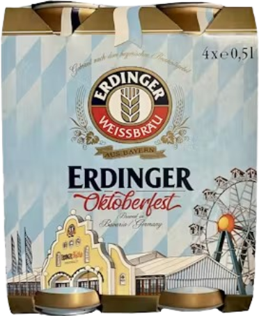 Erdinger Oktoberfest 4pack met blikken van 50cl