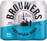 Brouwers Pilsener sixpack met blikken van 50cl