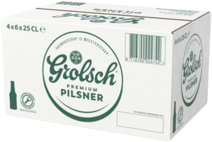 Grolsch Premium Pilsener doos van 24 flesjes á 0,25 liter