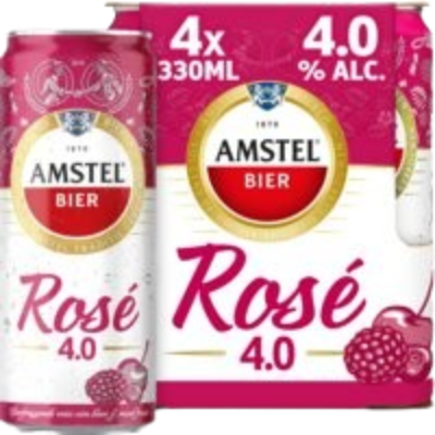 Amstel Rosé bier 4-pack met blikjes van 33cl
