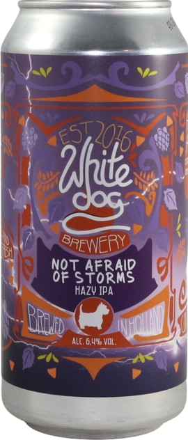White dog Not Afraid of Storms blik van 44cl