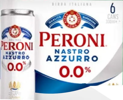 peroni nastro azzurro 00 sixpack met blikjes van 33cl