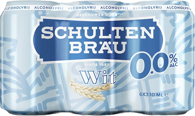 Schultenbräu Wit 0.0% sixpack met blikjes van 33cl