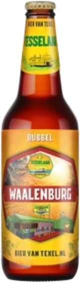 Waalenburg Dubbel bierflesje van 30cl met kleurrijk label en logo.