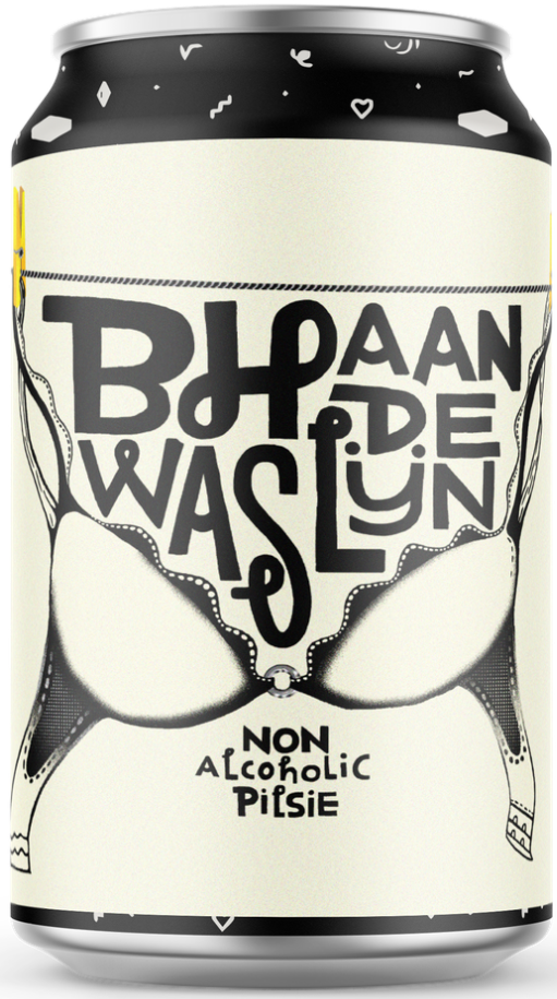 vandeStreek BH aan de Waslijn bierblik van 33cl met speels ontwerp en receptbeschrijving.