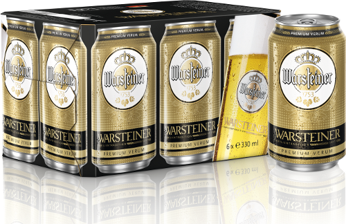 Warsteiner set van 6 blikjes á 0,33 liter