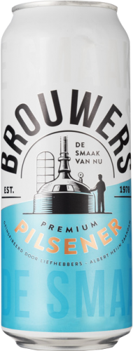 Brouwers Pilsener blik van 0,5 liter