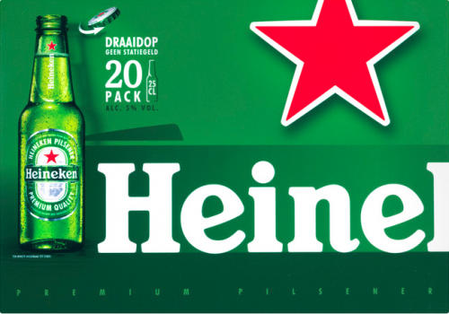 Heineken doos met 20 flesjes van 0,25 liter