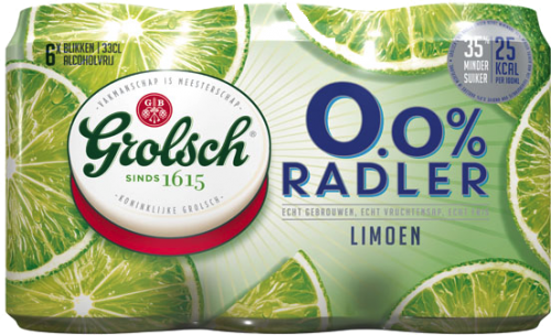 Grolsch 0.0% Radler Limoen set van 6 blikjes a 0,33 liter 