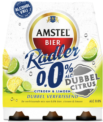 Am­stel Rad­ler dub­bel ci­trus 0.0% set van 6 flesjes a 0,33 liter 
