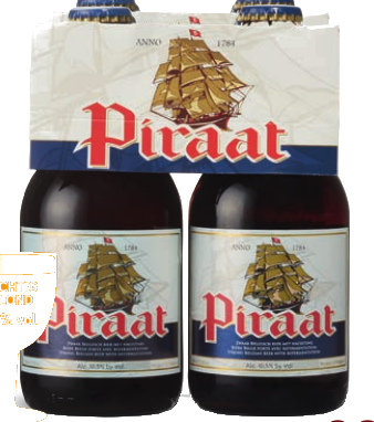 Piraat set van 4 flesjes á 0,33 liter