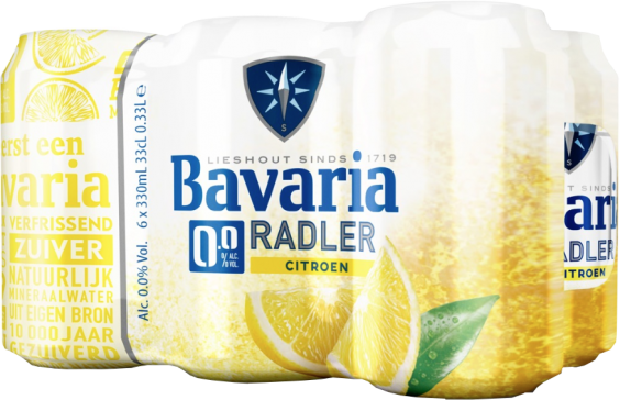 Bavaria radler 0% blikjes 6x33cl 