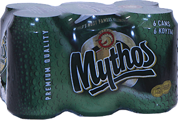 Mythos sixpack met blikjes van 33cl