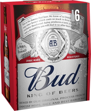 Bud Sixpack met flesjes van 30cl